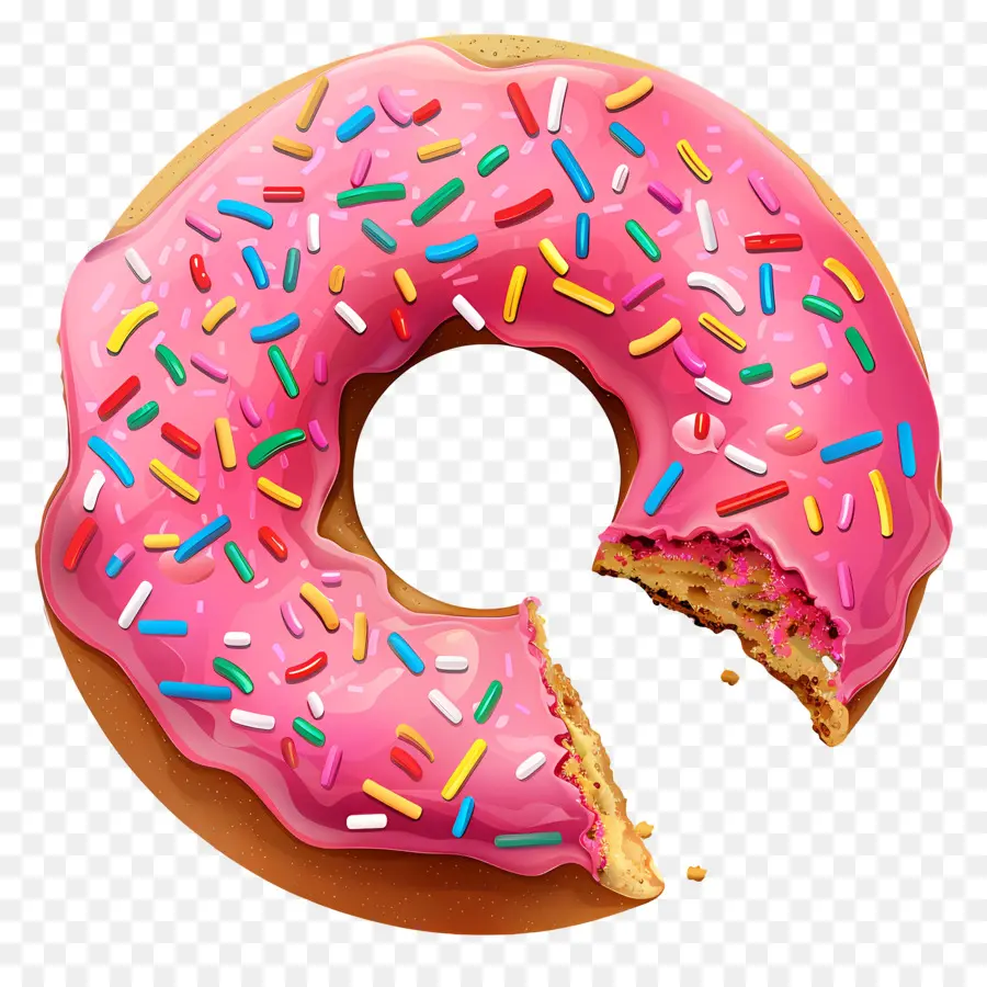 Donut Animado，Donut Rosa PNG