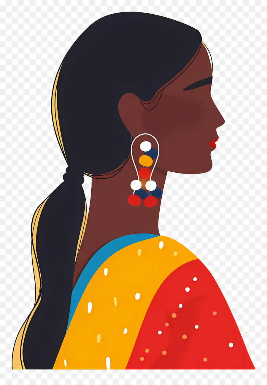 Niña India，Mujer En Traje Tradicional PNG