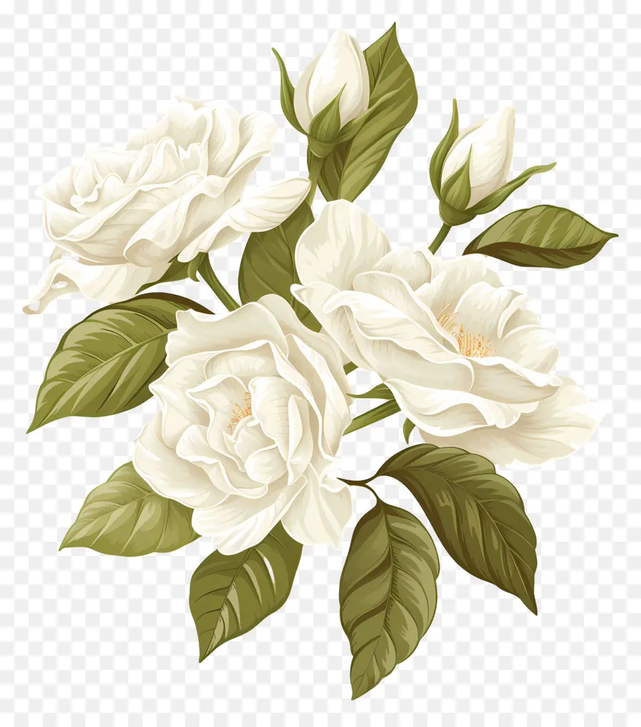 Flor De Gardenia Blanca，Rosas Blancas PNG