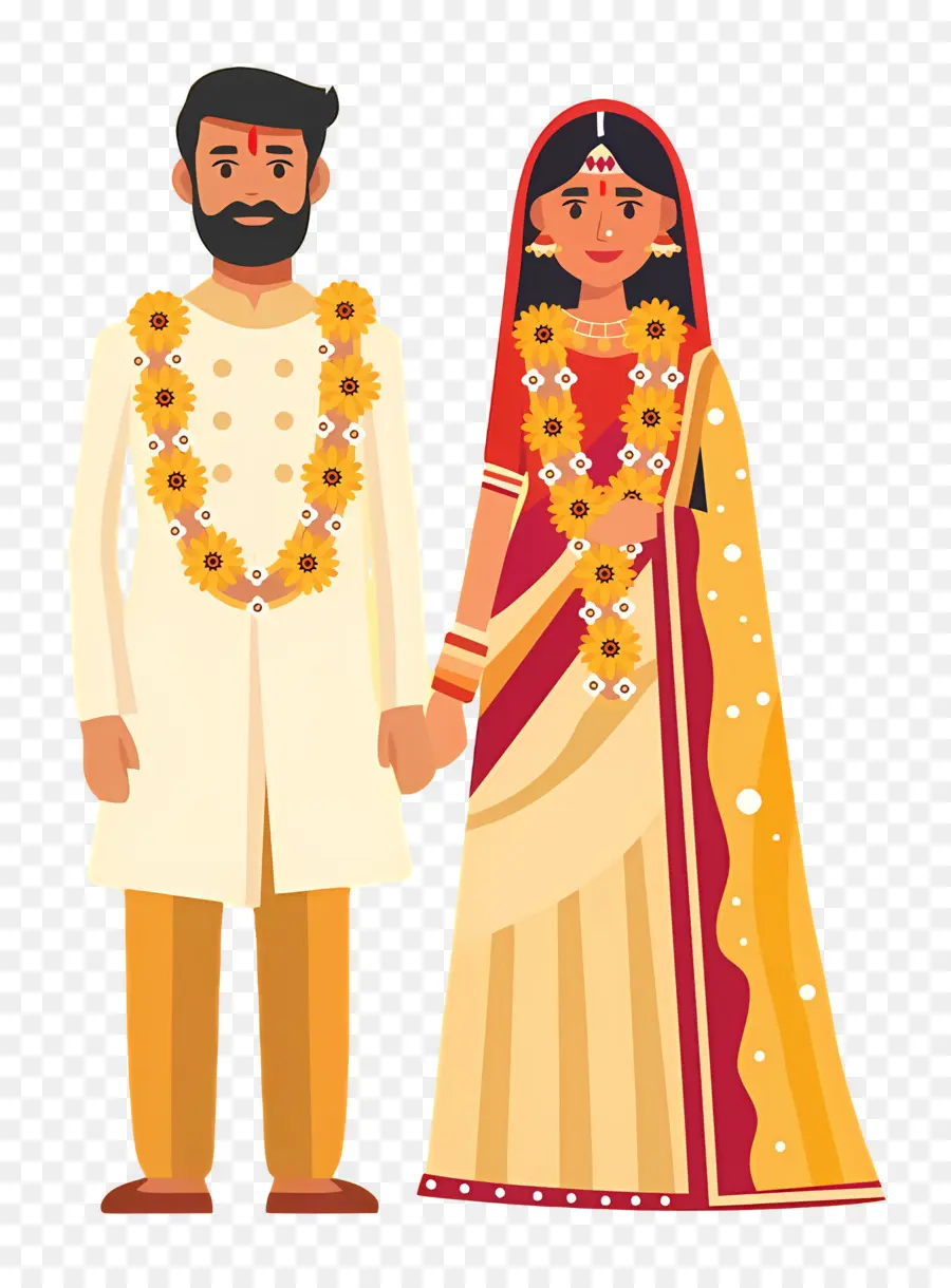 Pareja De Boda India，Pareja De Novios PNG