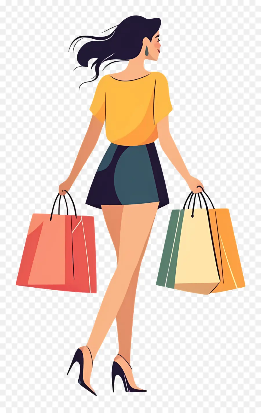 Chica De Compras，Bolsas De Compras PNG