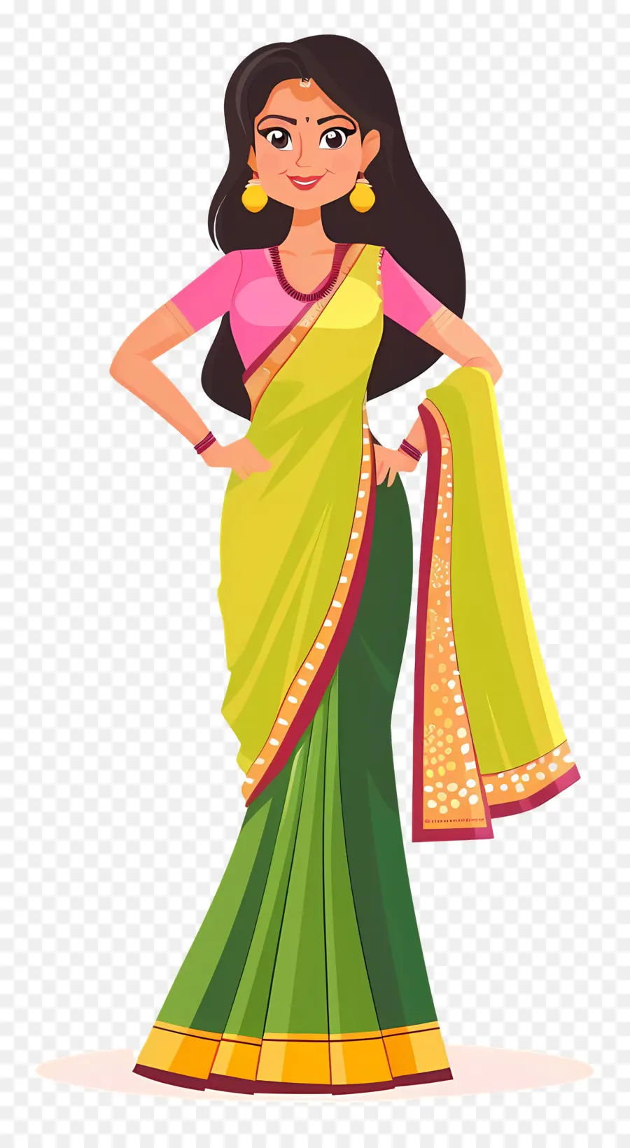 Sari Indio，Mujer En Sari PNG