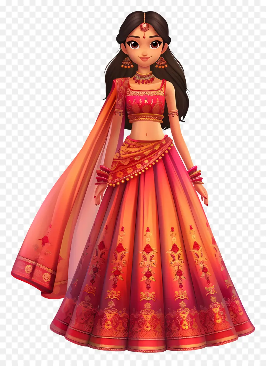 Vestido Tradicional Indio，Chica En Traje Tradicional PNG