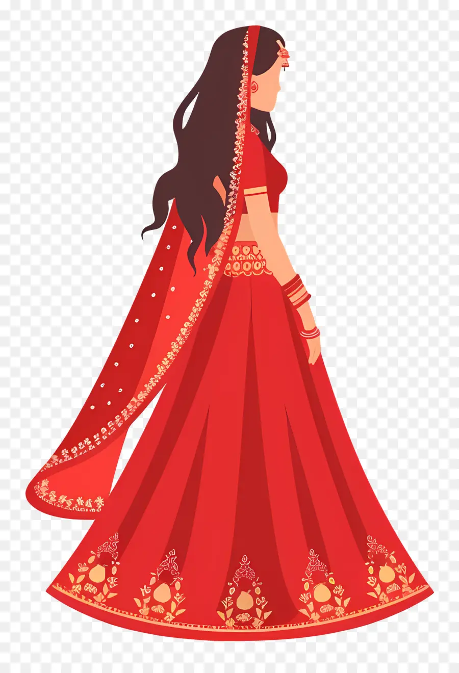 Novia India，Mujer En Traje Tradicional PNG