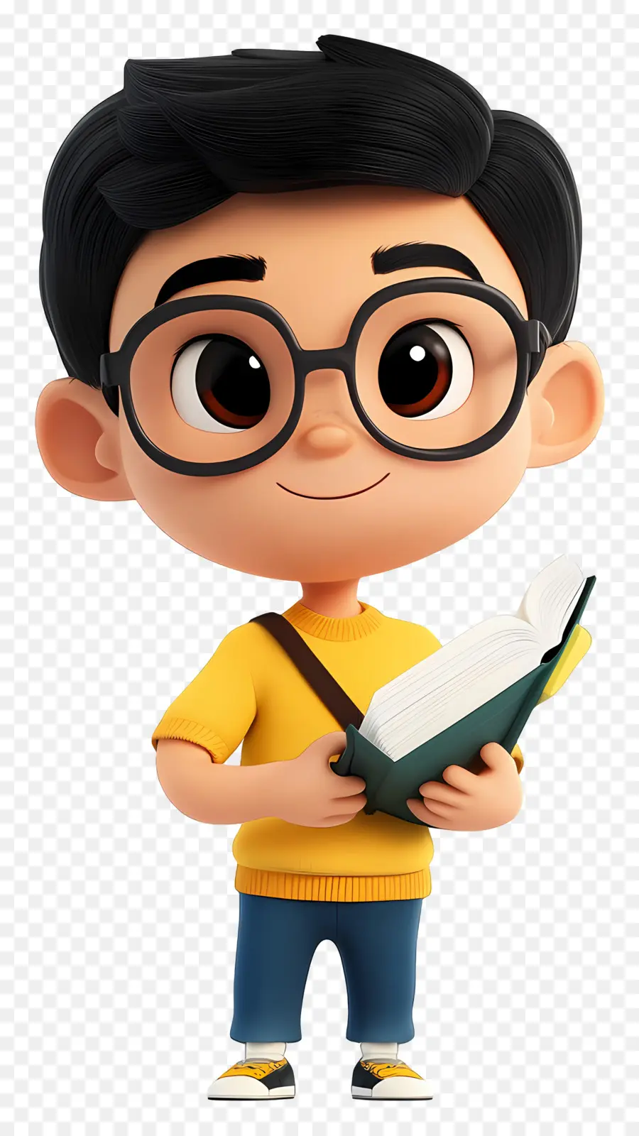 Estudiante Animado，Niño Con Libro PNG