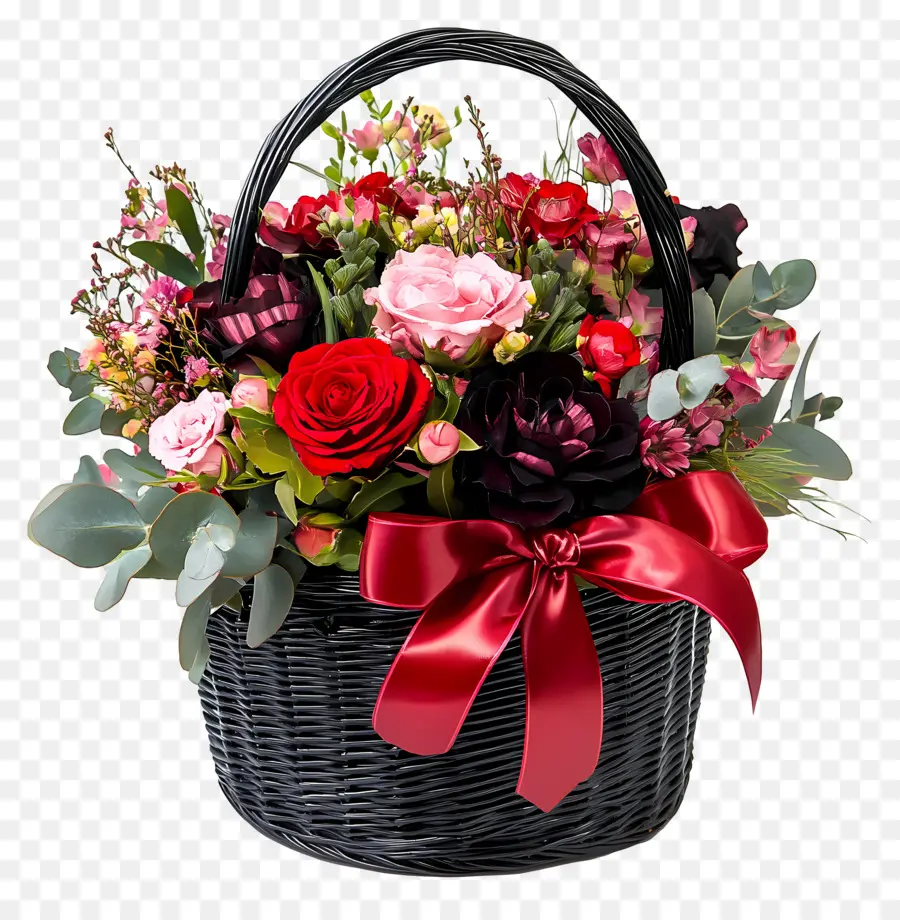 Cesta De Flores De Cumpleaños，Cesta De Flores PNG