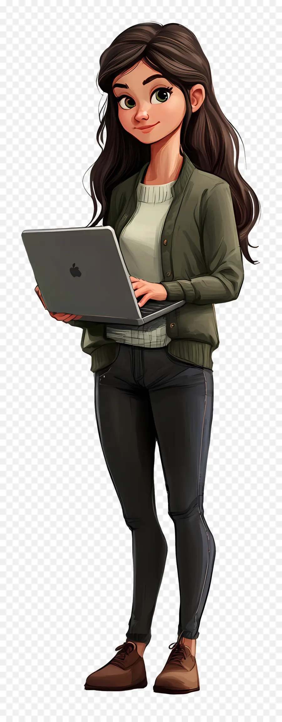 Chica Con Computadora，Chica Con Laptop PNG