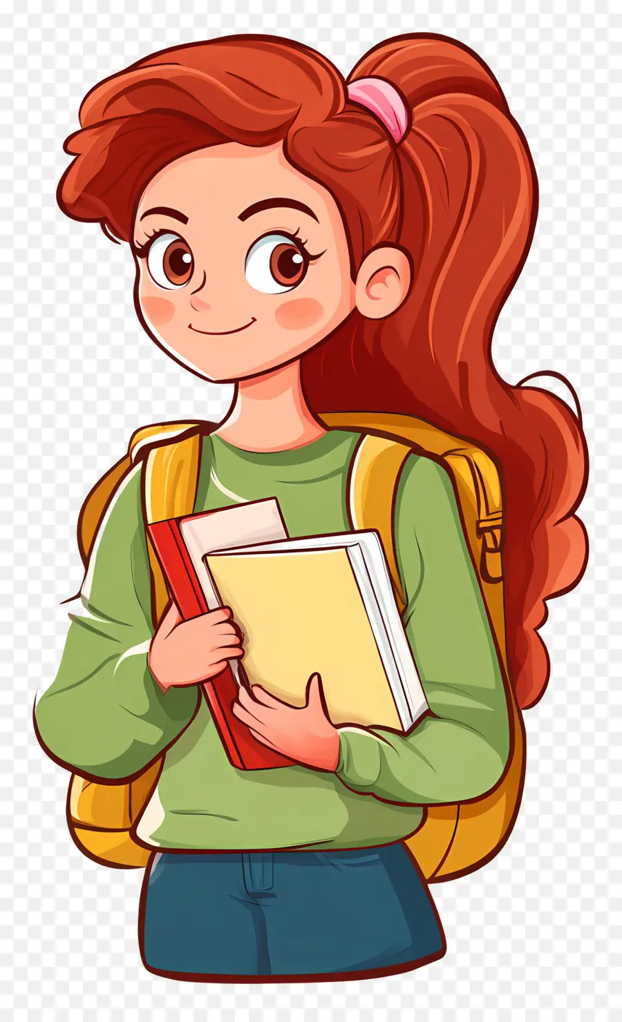 Estudiante，Chica Con Libros PNG