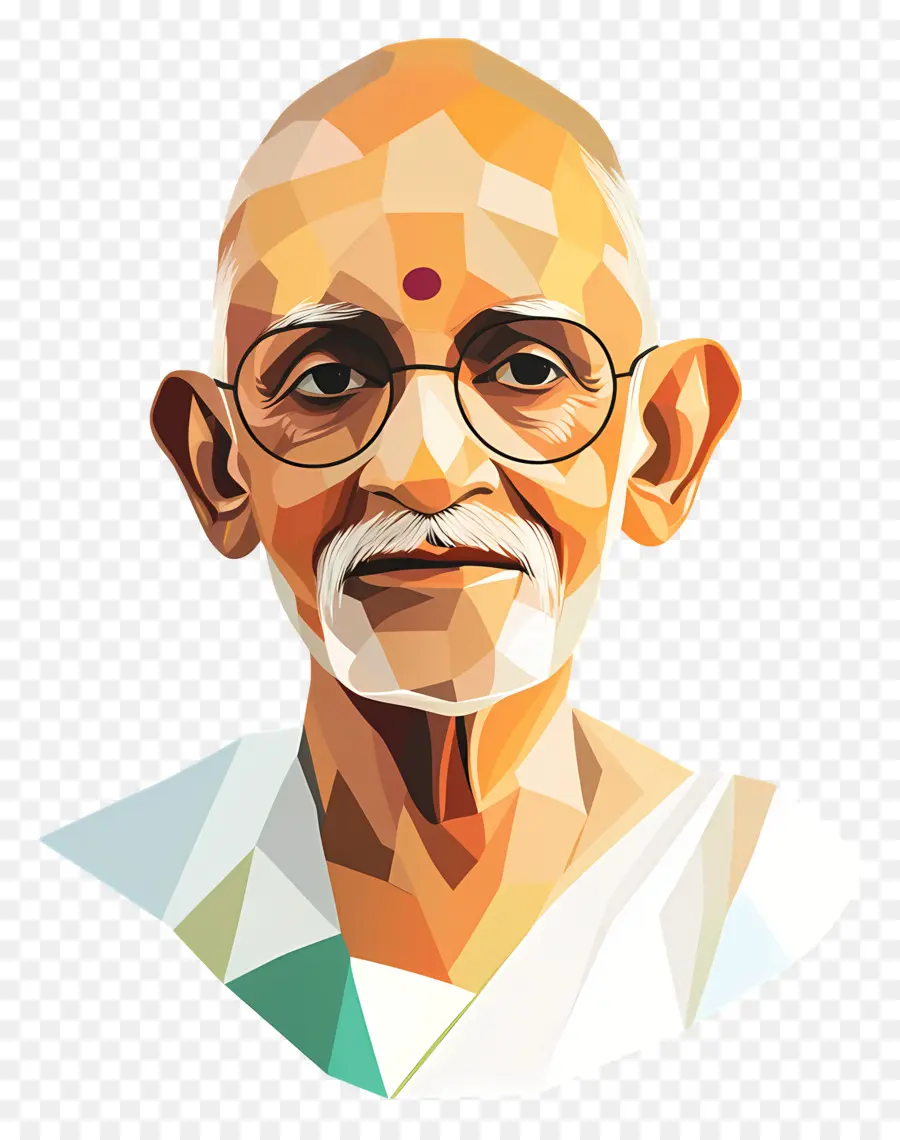 Gandhi，Anciano Con Gafas PNG