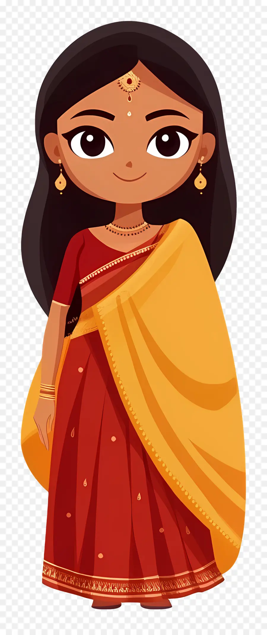 Niña India，Chica En Traje Tradicional PNG