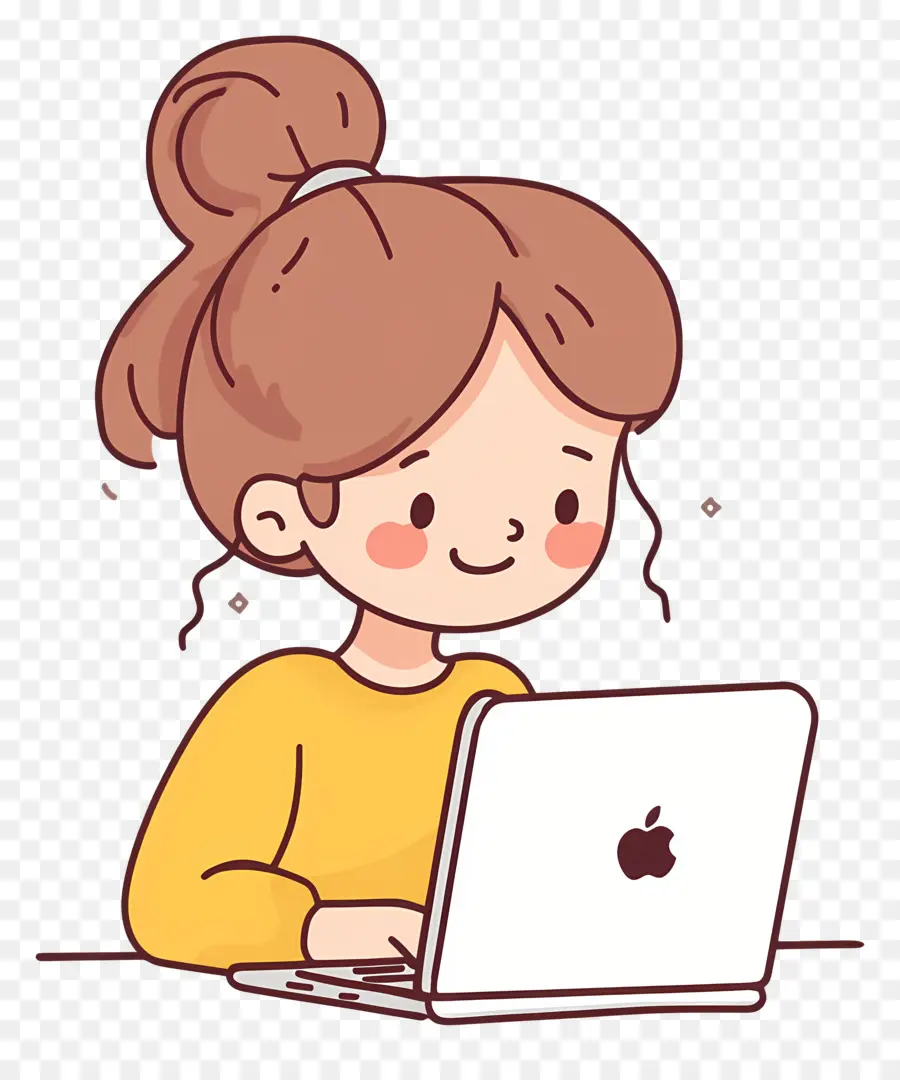 Chica Con Computadora，Chica Con Laptop PNG