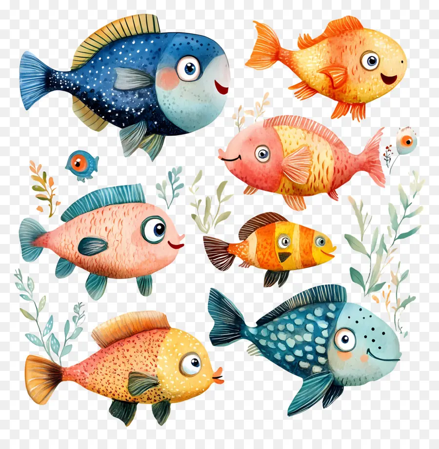 Grupo De Peces，Peces Coloridos PNG