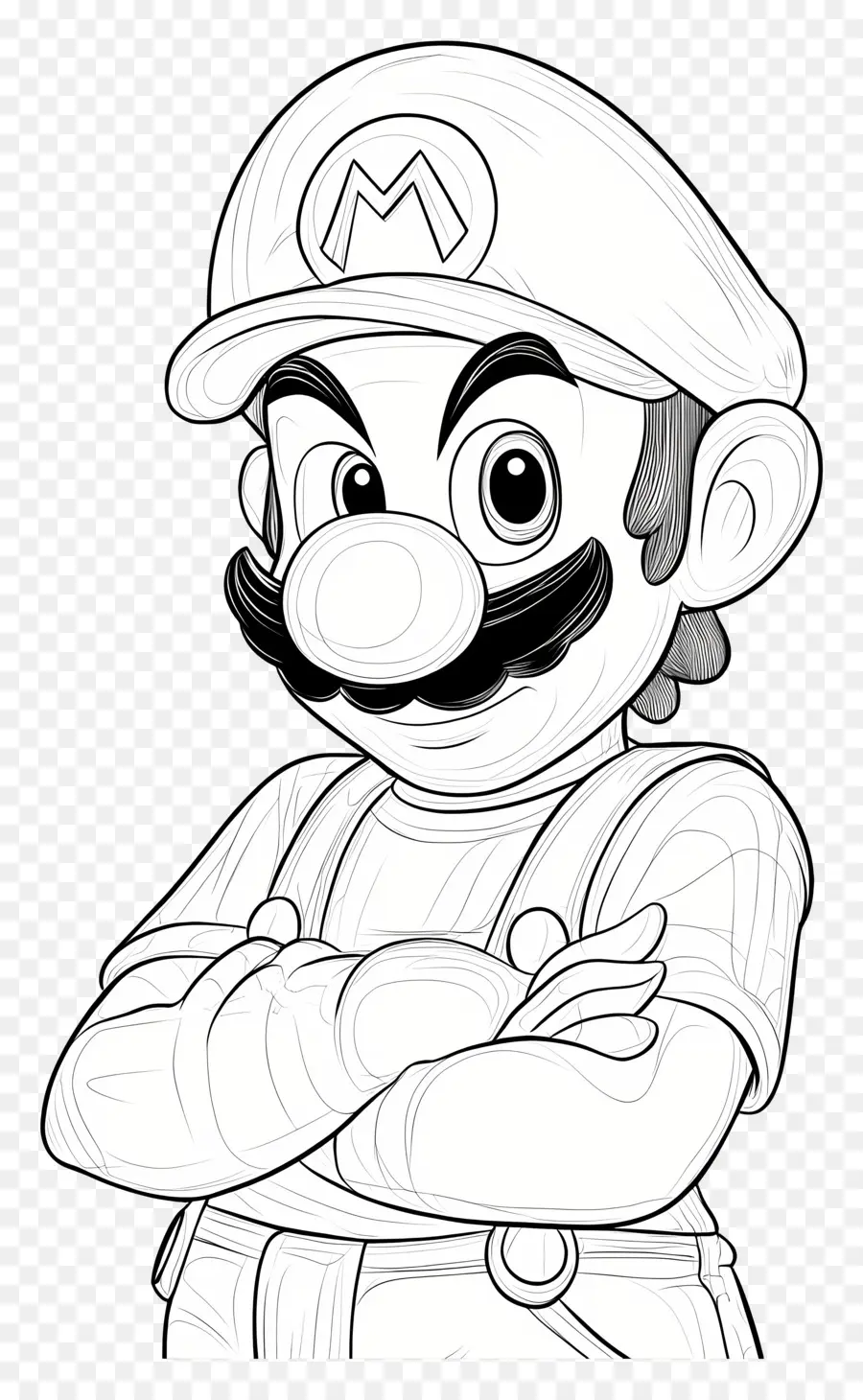 Pagina Para Colorear，Ilustración Del Personaje De Mario PNG