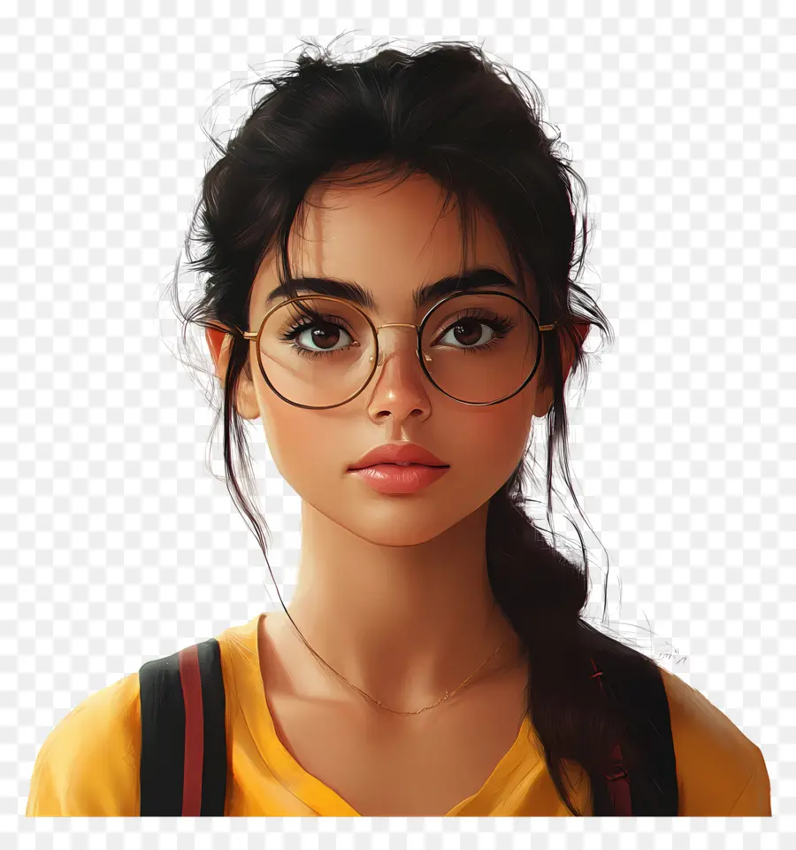 Estudiante，Chica Con Gafas PNG