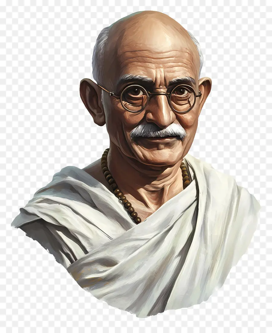 Gandhi，Anciano Con Gafas PNG