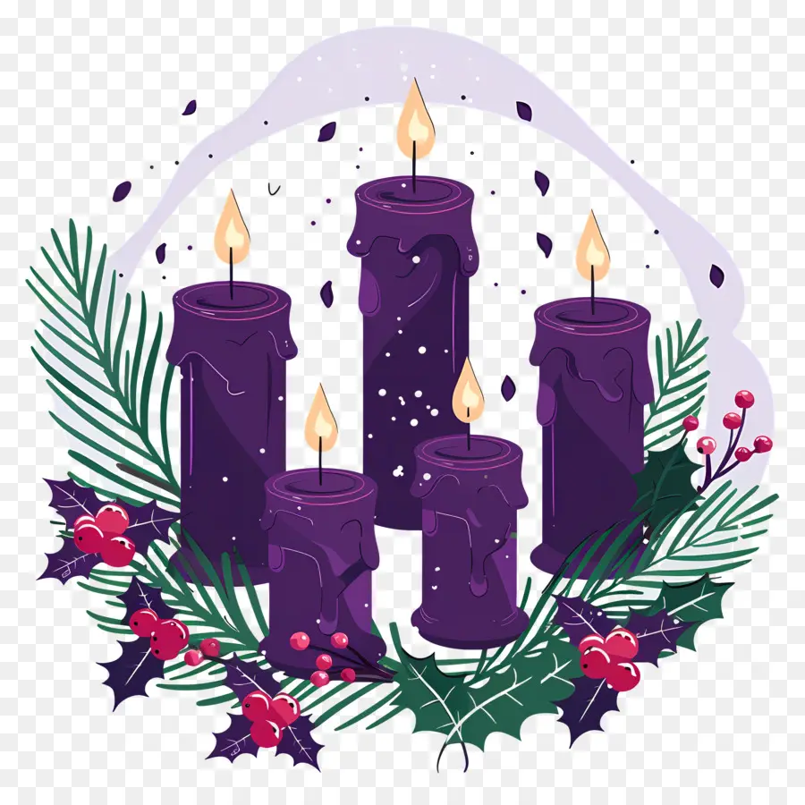 Velas De Adviento，Velas Moradas PNG