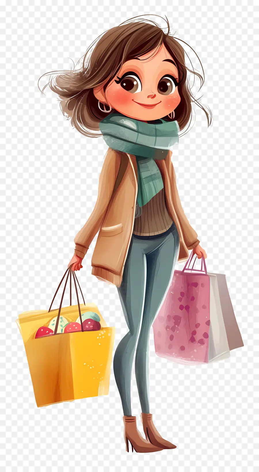 Chica De Compras，Bolsas PNG