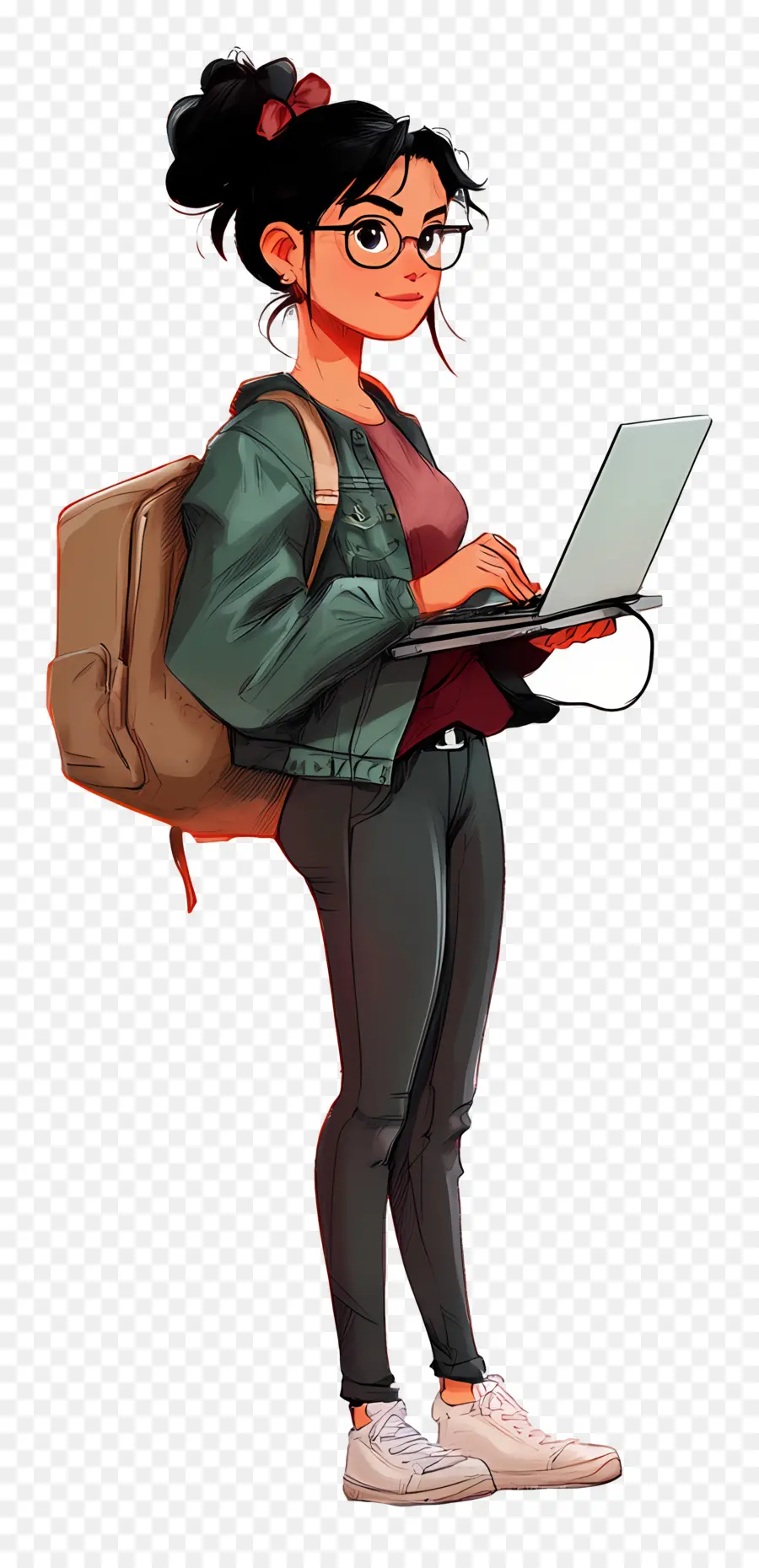 Chica Con Computadora，Chica Con Laptop PNG