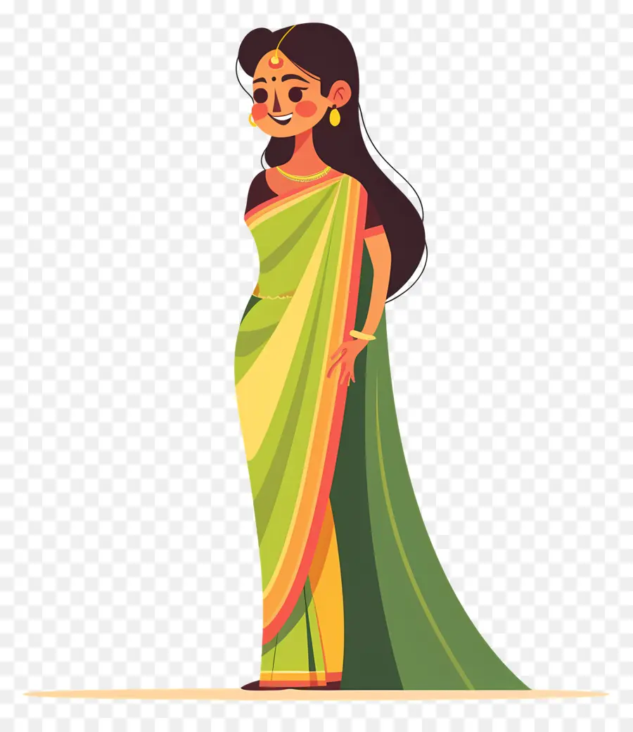 Sari Indio，Mujer En Sarí PNG