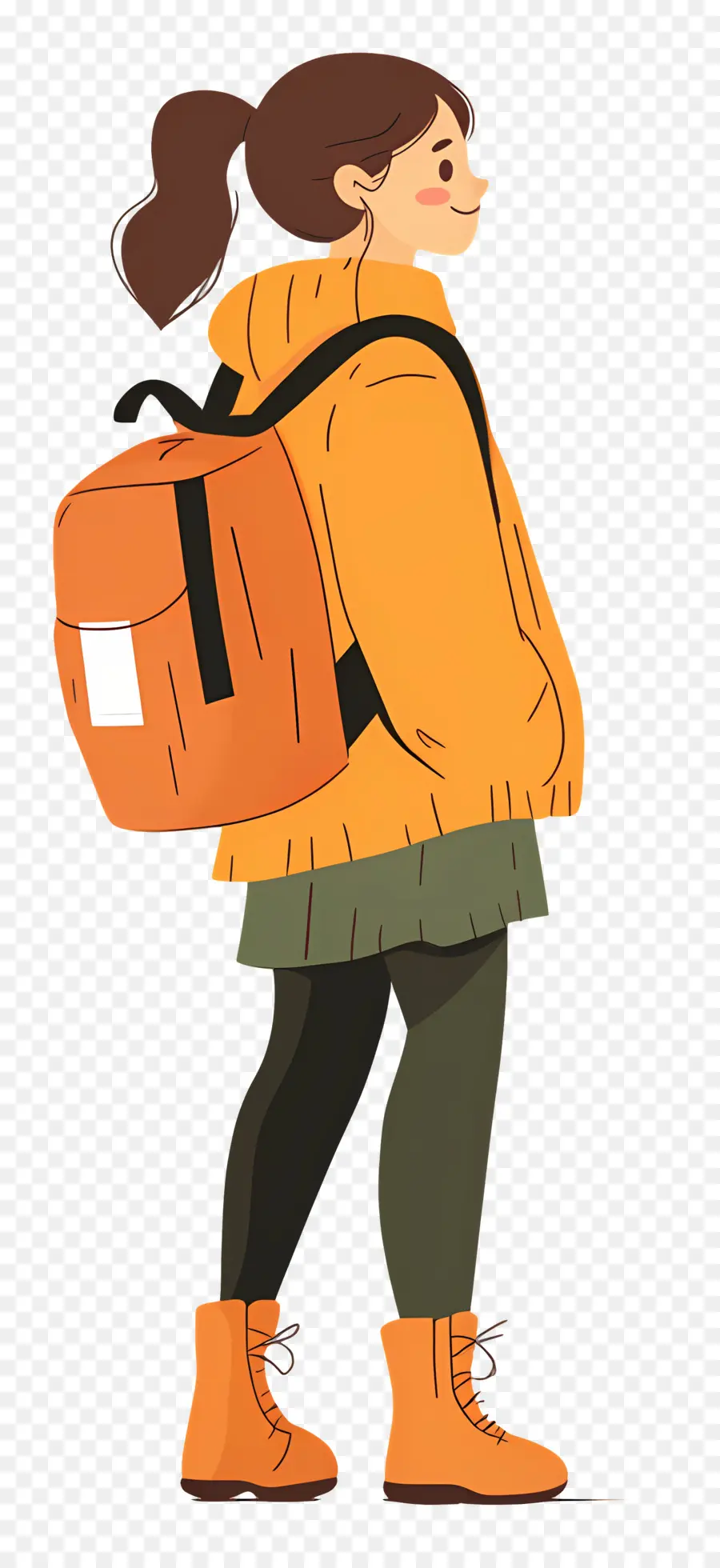 Chica Estudiante，Chica Con Mochila PNG