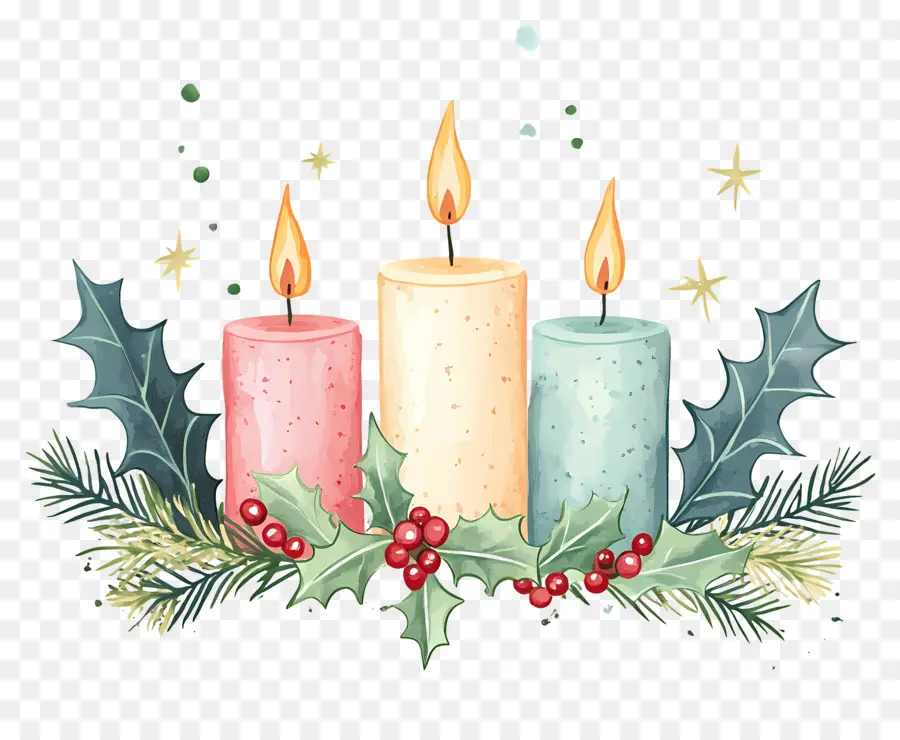 Velas De Navidad，Velas Azules PNG