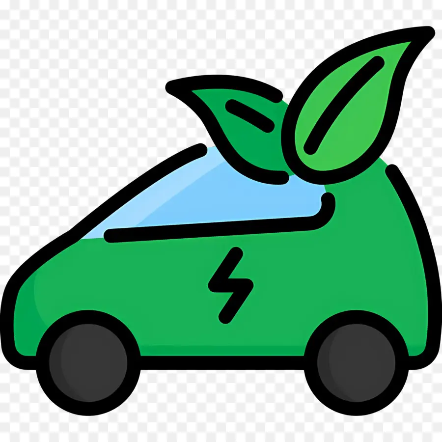 Coche Electrico，Coche Eléctrico Verde PNG