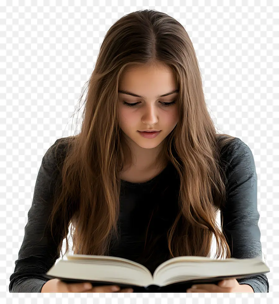 Chica Estudiante，Niña Leyendo PNG