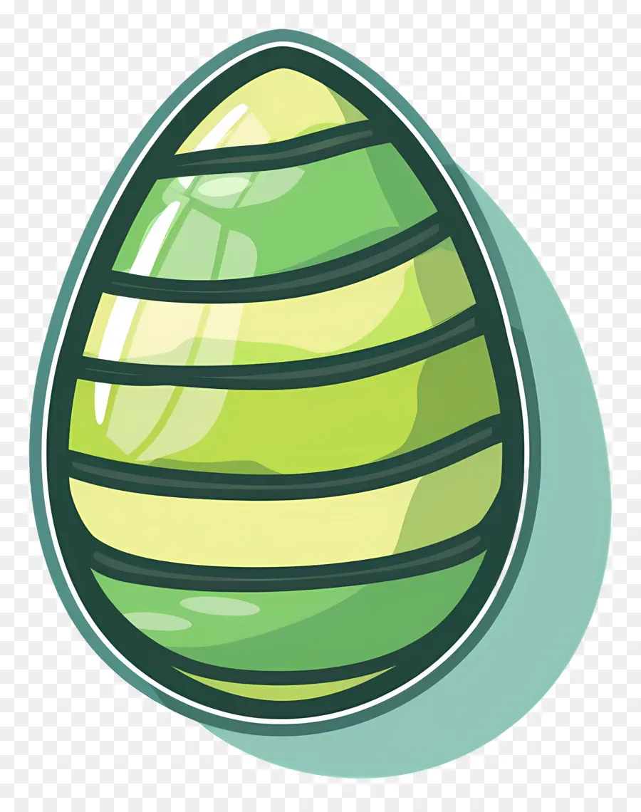 El Huevo De Pascua，Huevo Rayado Verde PNG