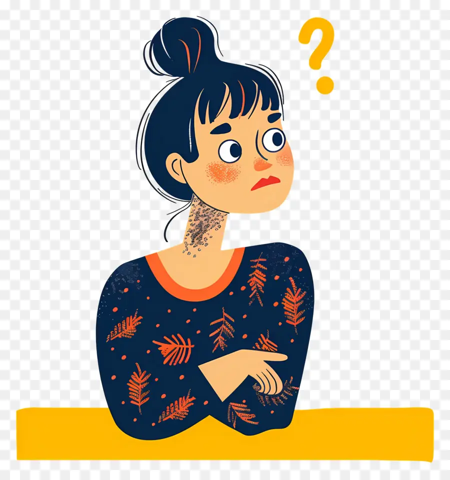 Mujer Confundida，Signo De Interrogación PNG