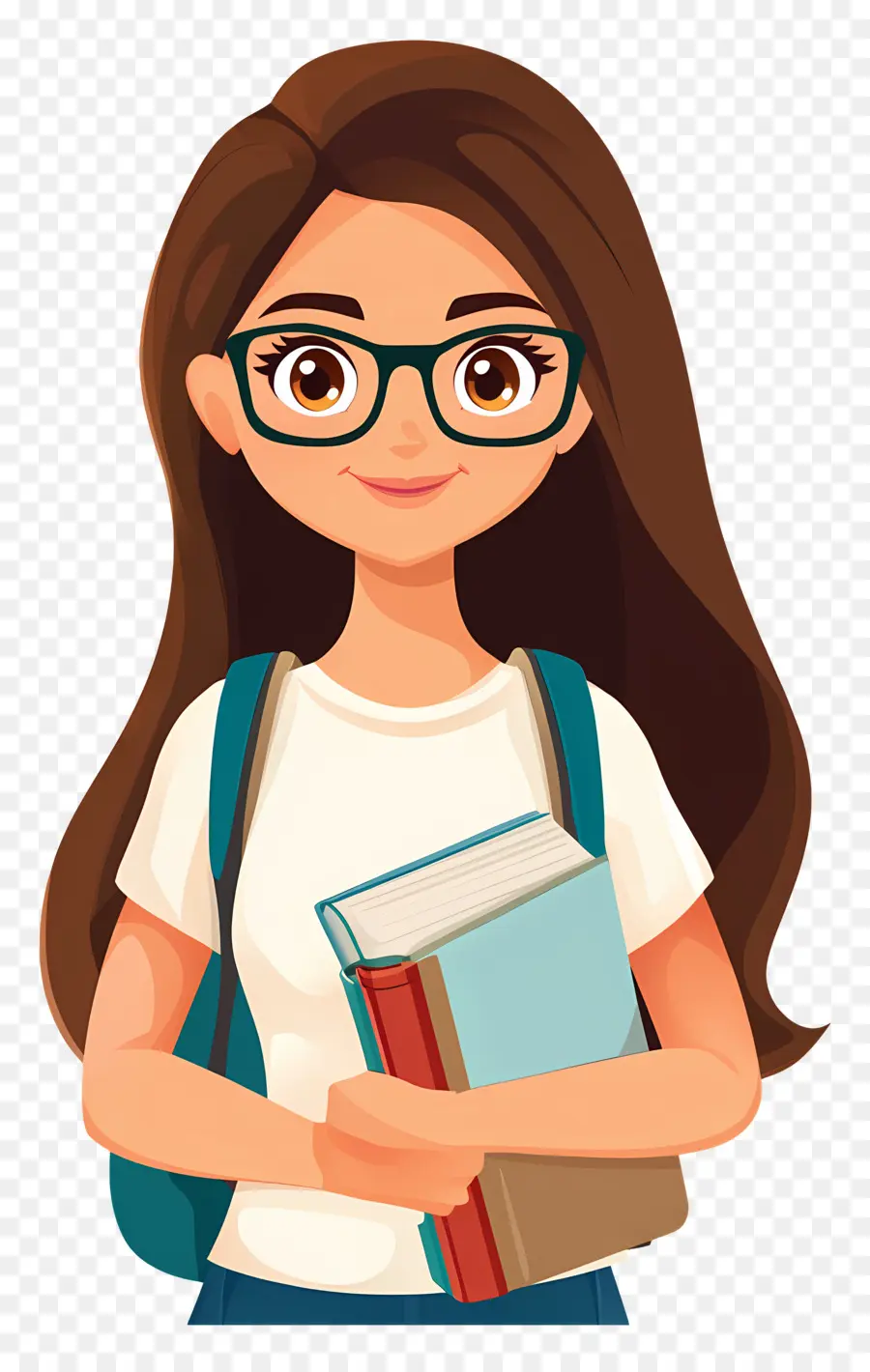 Estudiante，Chica Con Libros PNG