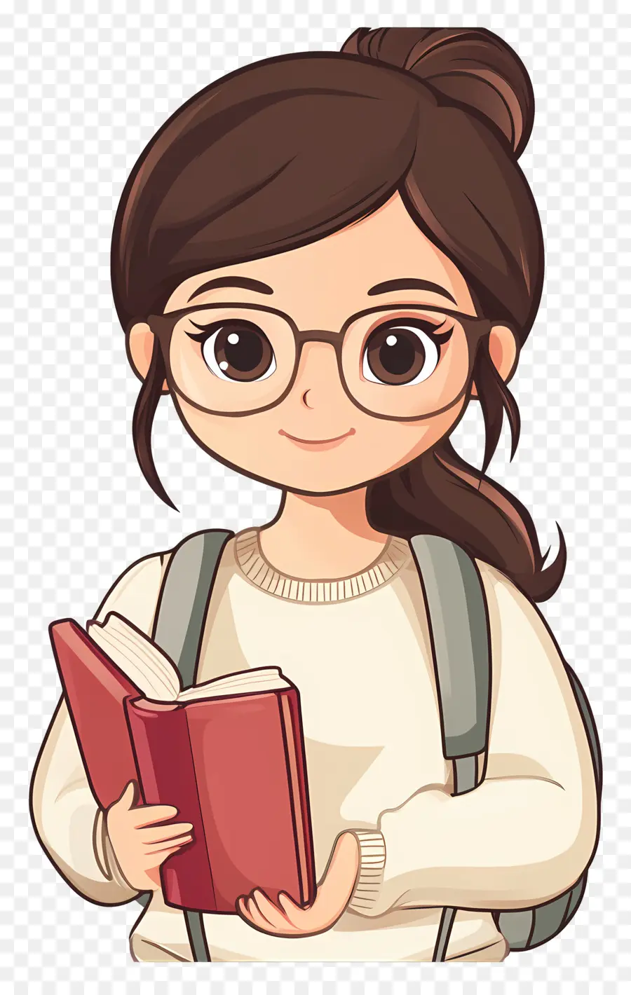 Estudiante，Chica Con Mochila PNG