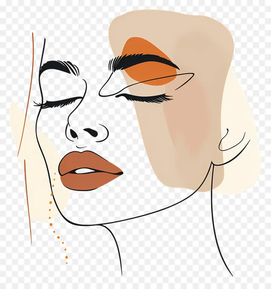 Mujer Maquillada，Cara Abstracta PNG