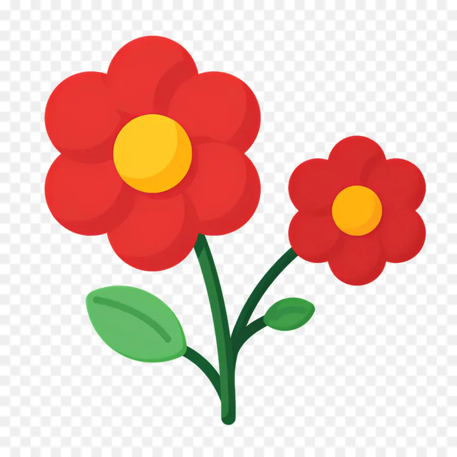 Flor Roja，Flor De Dibujos Animados PNG