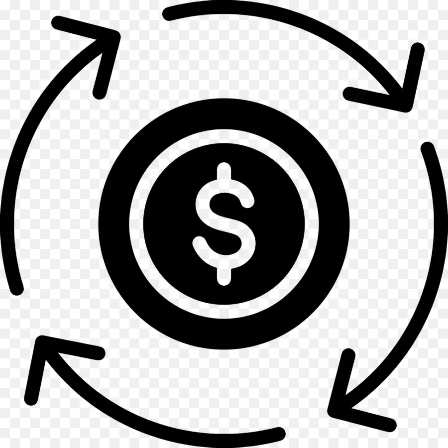 Flecha Circular，Signo De Dólar PNG