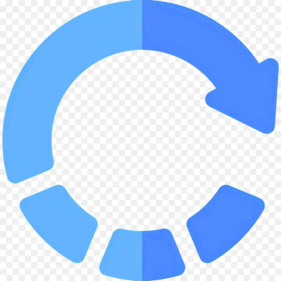 Flecha Circular，Flecha Circular Azul PNG