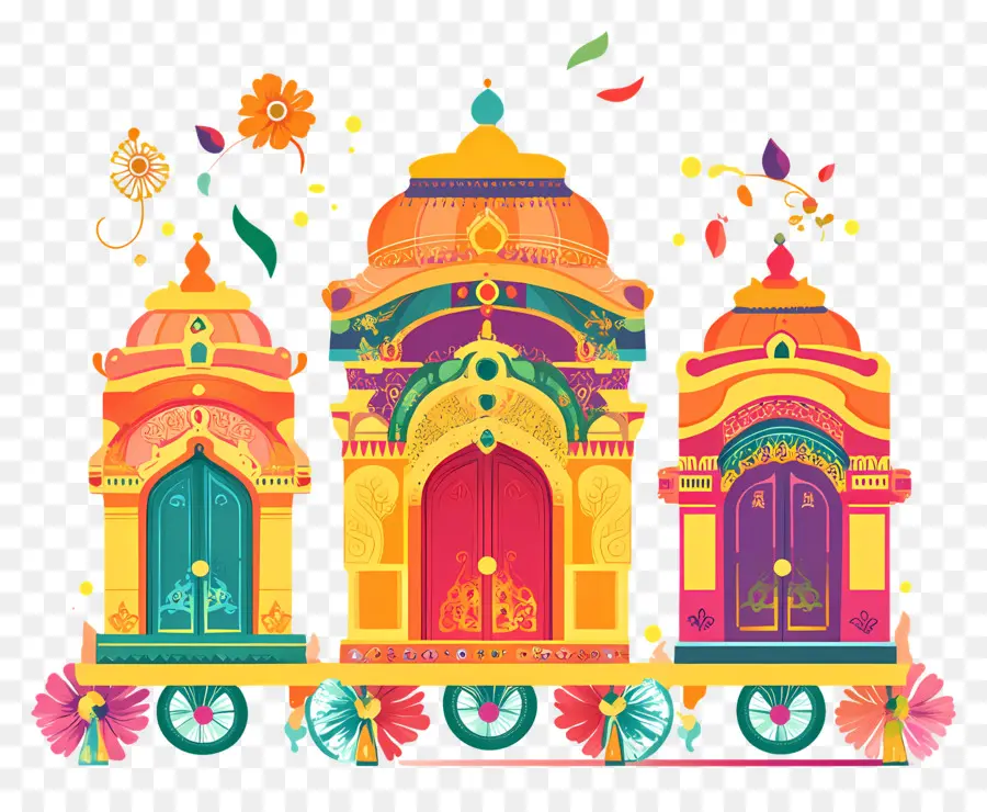 Rath Yatra，Carros Coloridos PNG