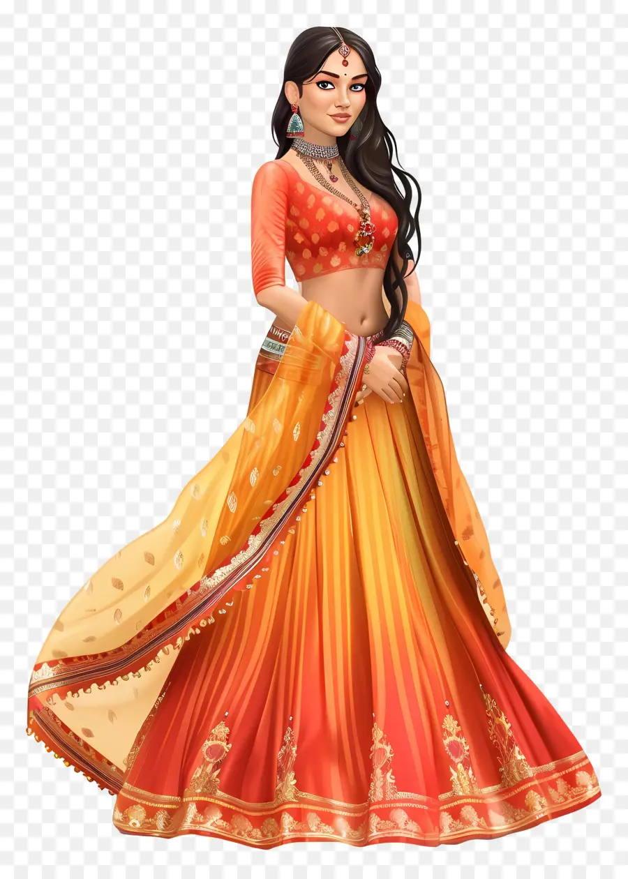 Vestido Tradicional Indio，Mujer En Traje Tradicional PNG