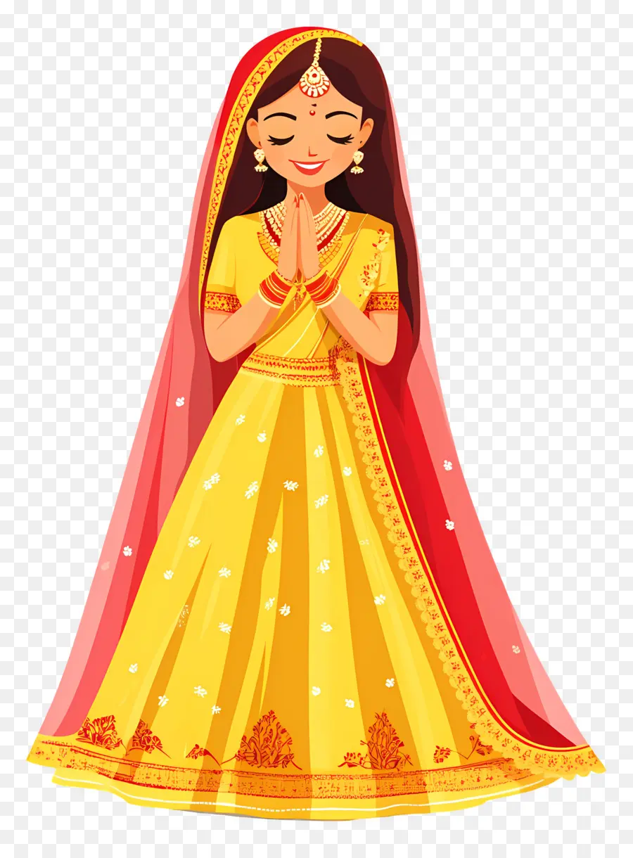 Sari De Boda Indio，Chica Tradicional PNG