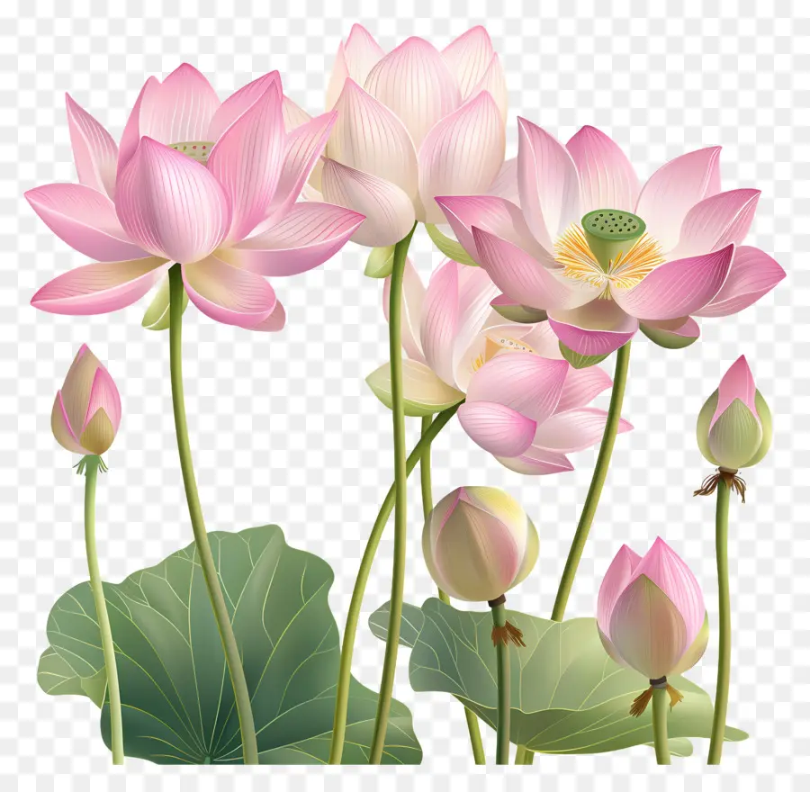 Flores De Loto Rosa，Loto Rosa PNG