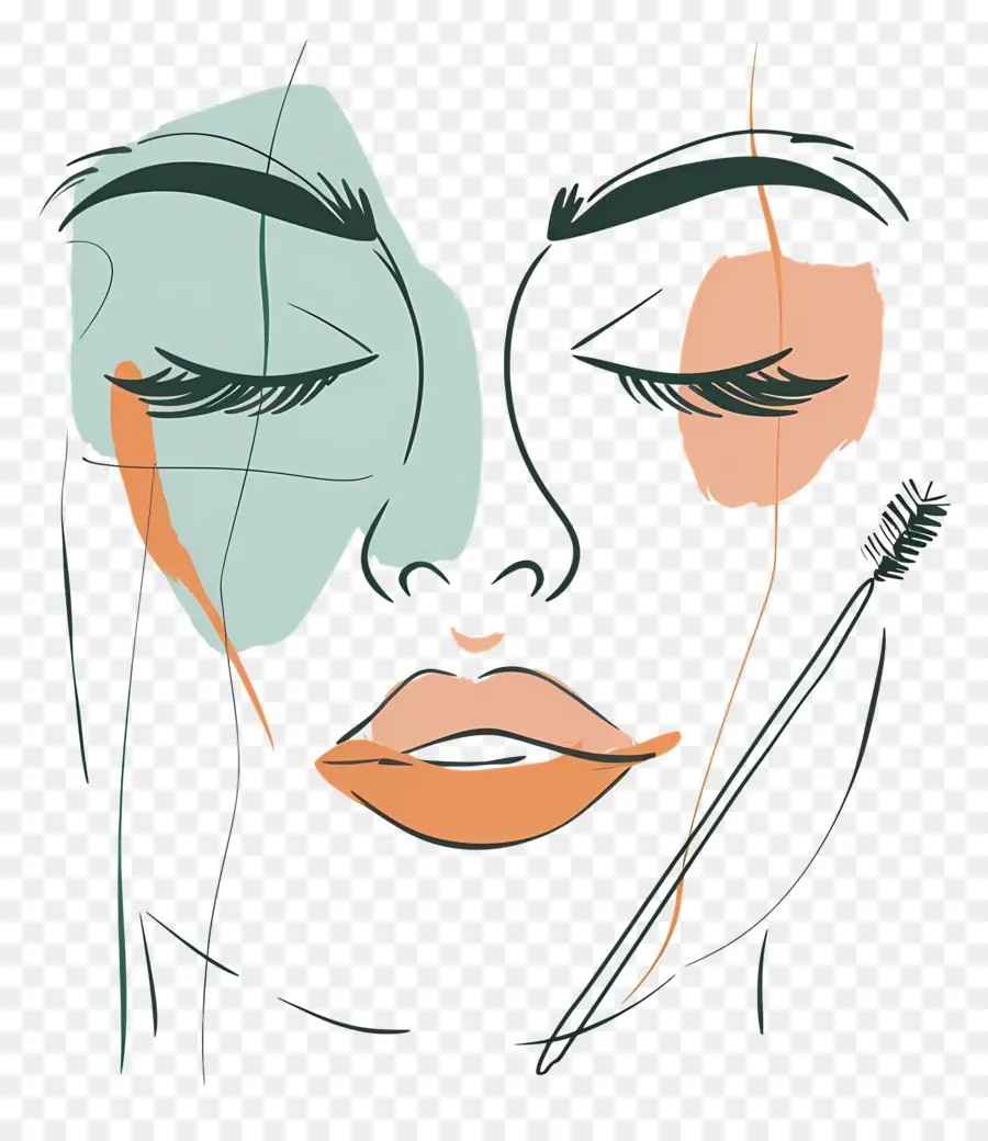 Mujer Maquillada，Cara Abstracta PNG