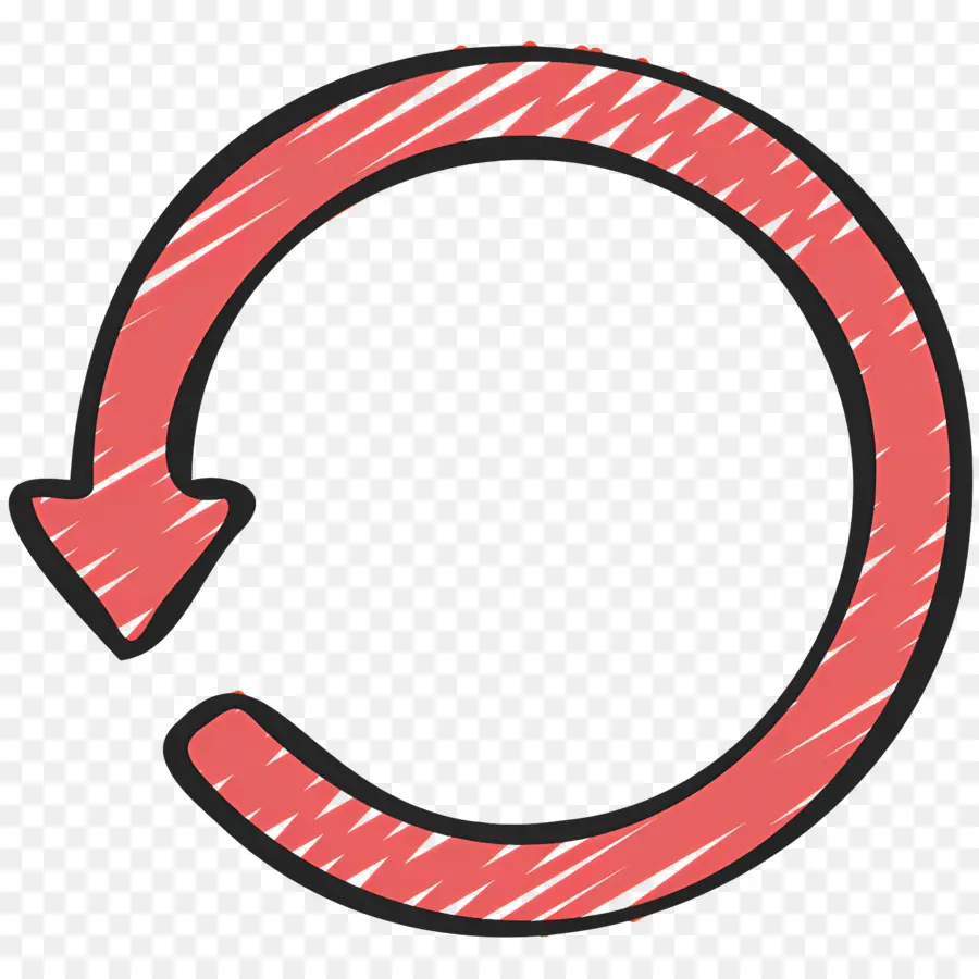 Flecha Circular，Flecha Circular Roja PNG