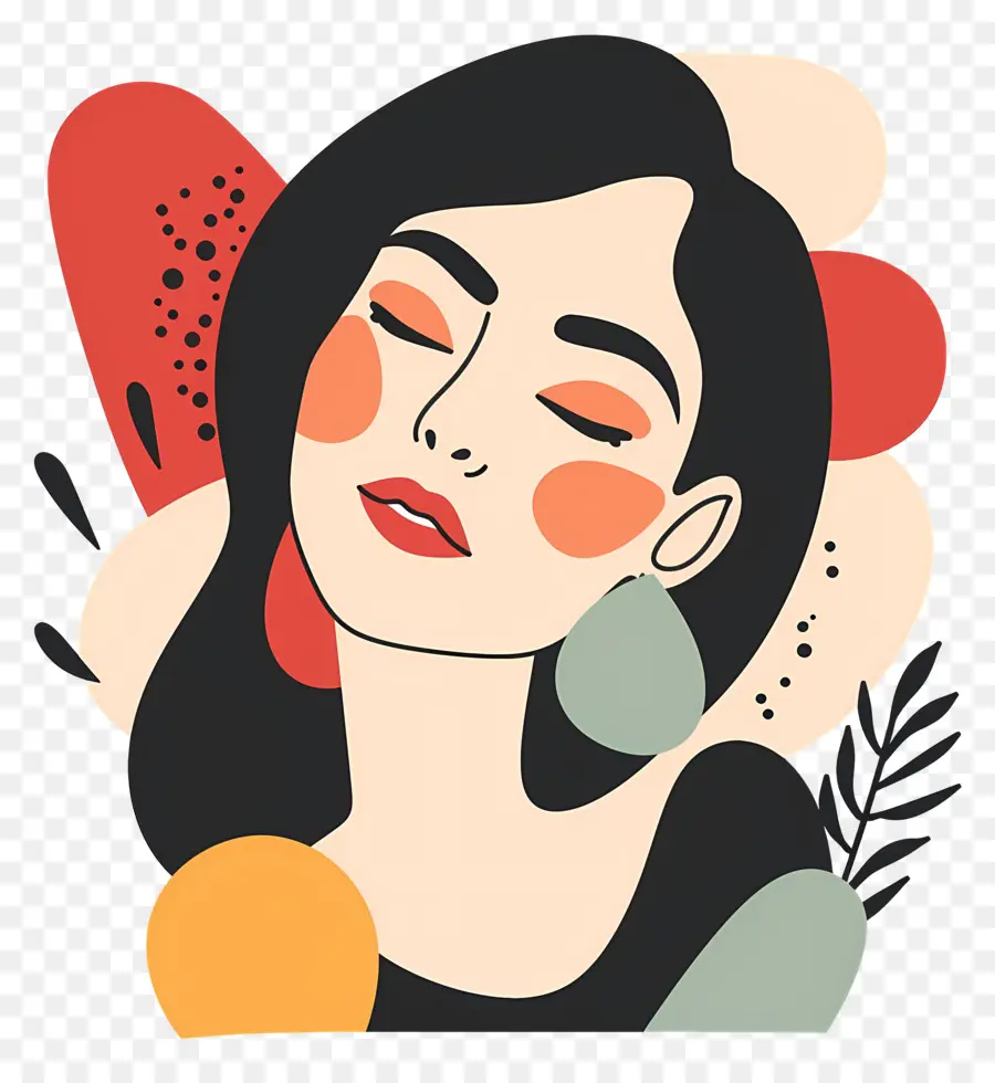 Mujer Maquillada，Ilustración De Mujer PNG