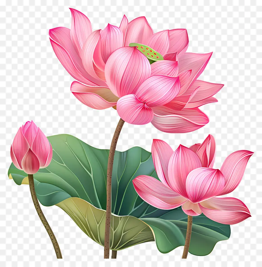 Flores De Loto Rosa，Loto Rosa PNG