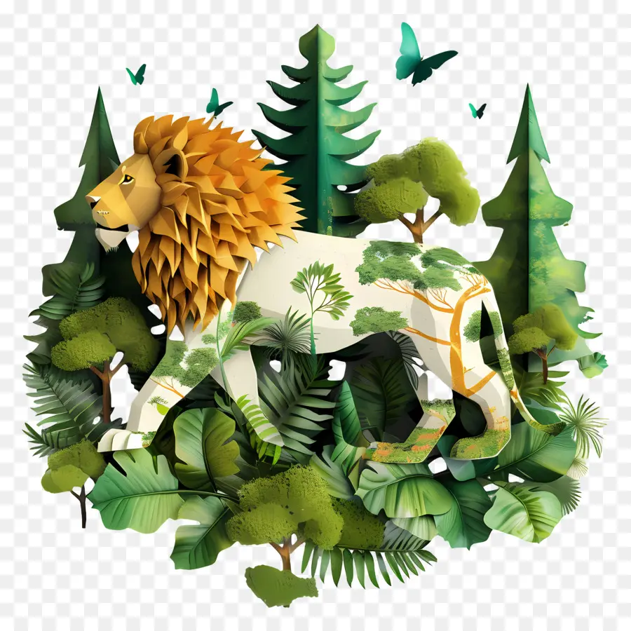 León Del Bosque，León En El Bosque PNG