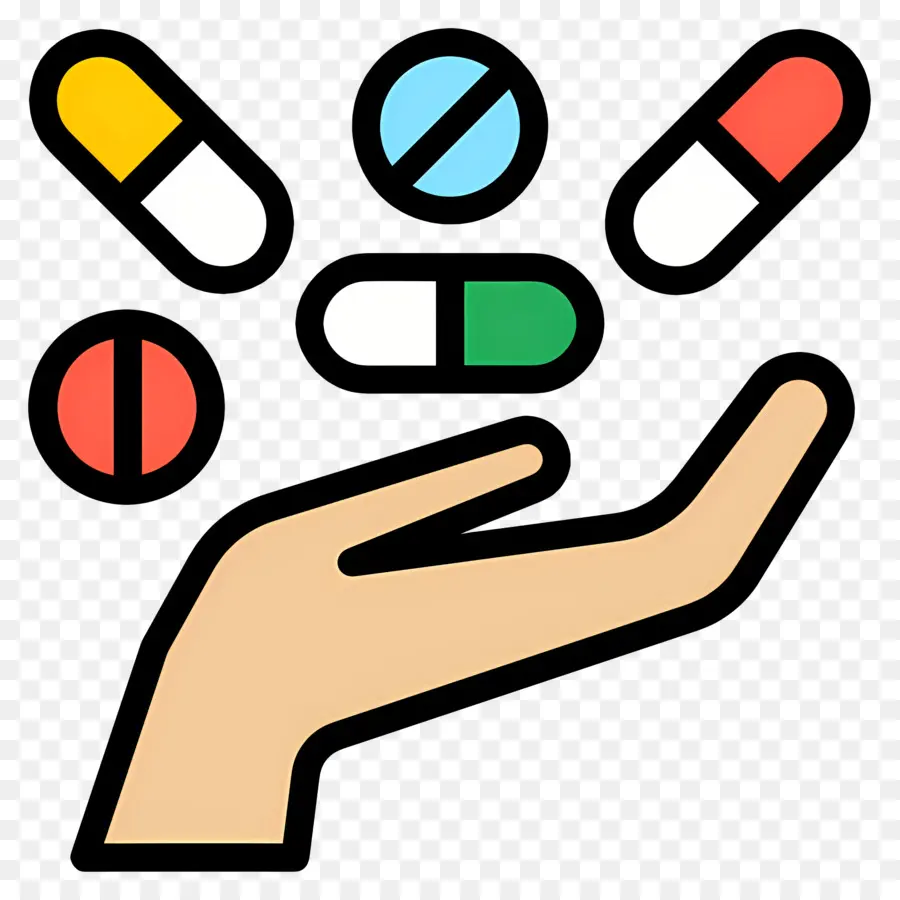 Pastillas Para Tabletas，Mano Con Pastillas PNG