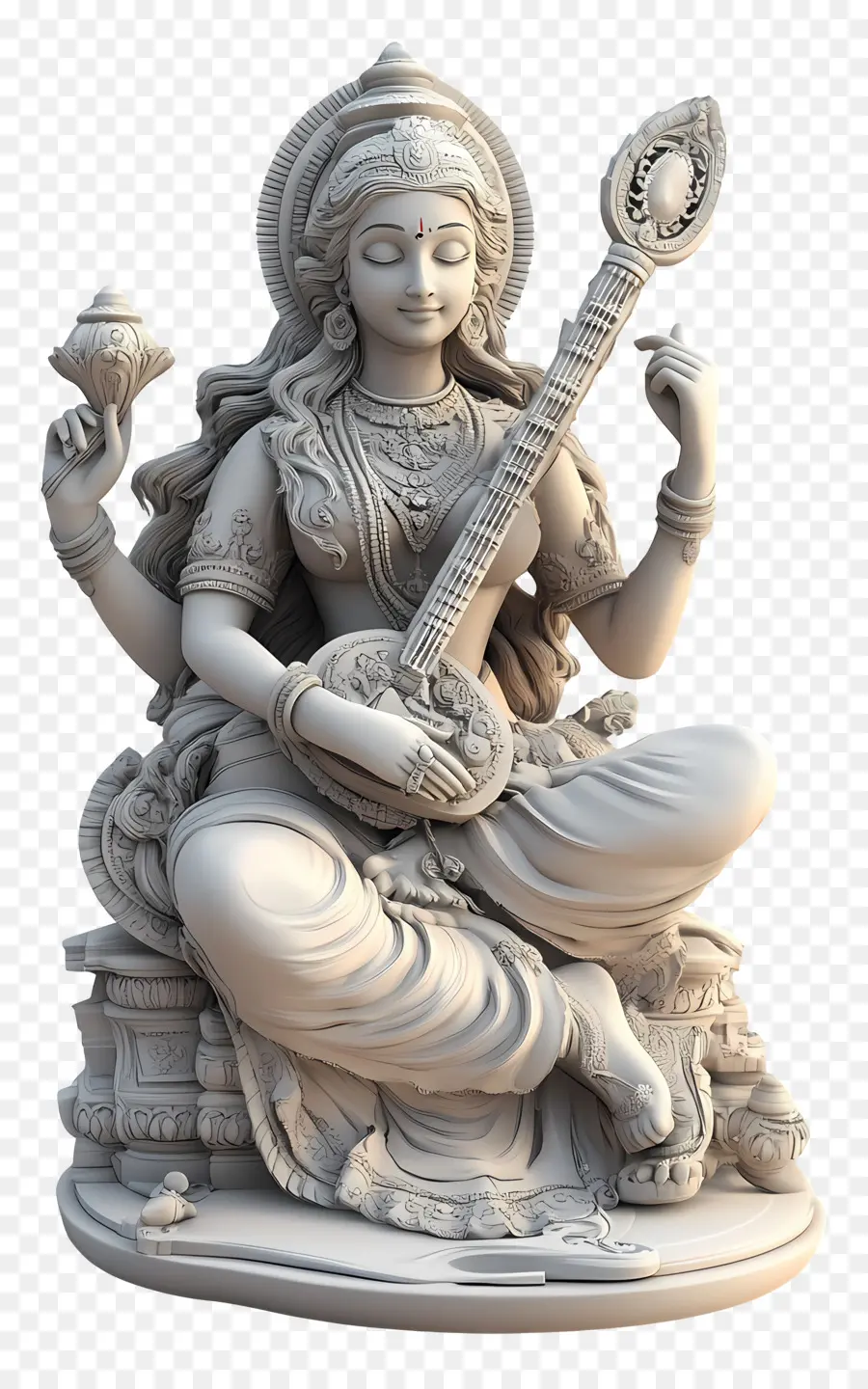 Saraswati，Estatua De La Diosa PNG