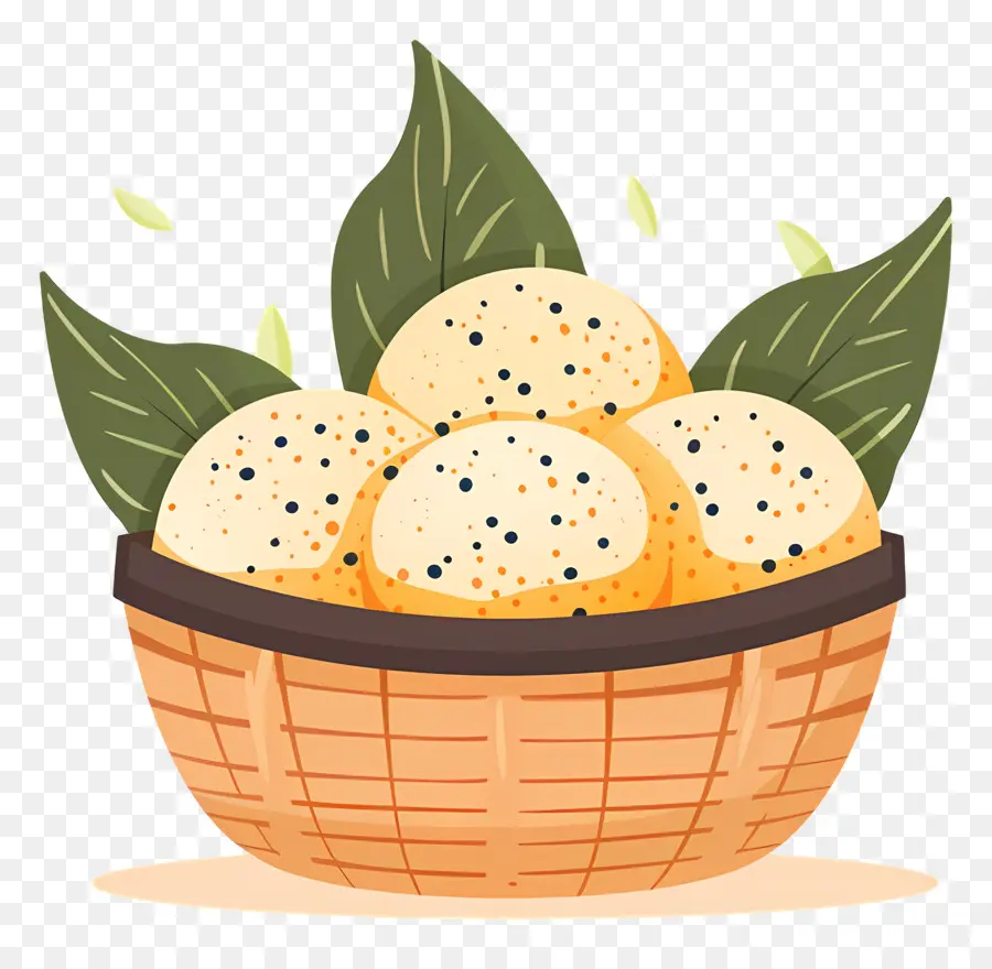 Bolas De Arroz，Canasta De Bollos PNG