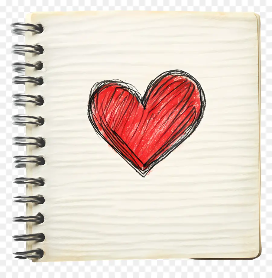 Nota De Amor，Corazón En El Cuaderno PNG