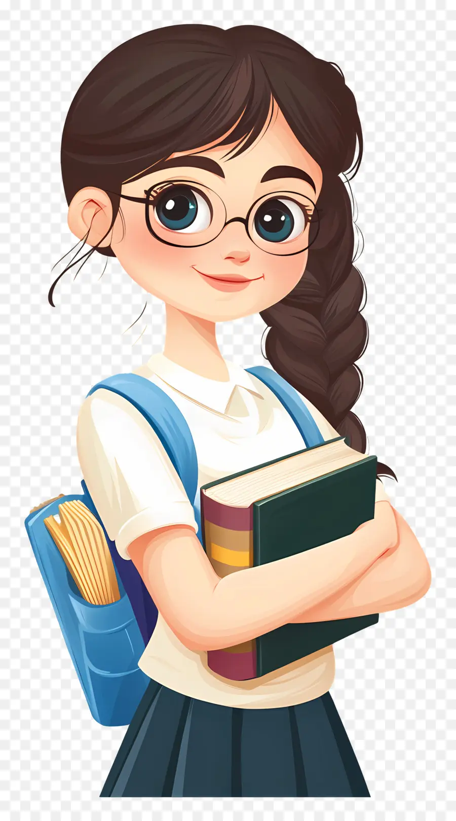 Estudiante，Chica Con Libros PNG