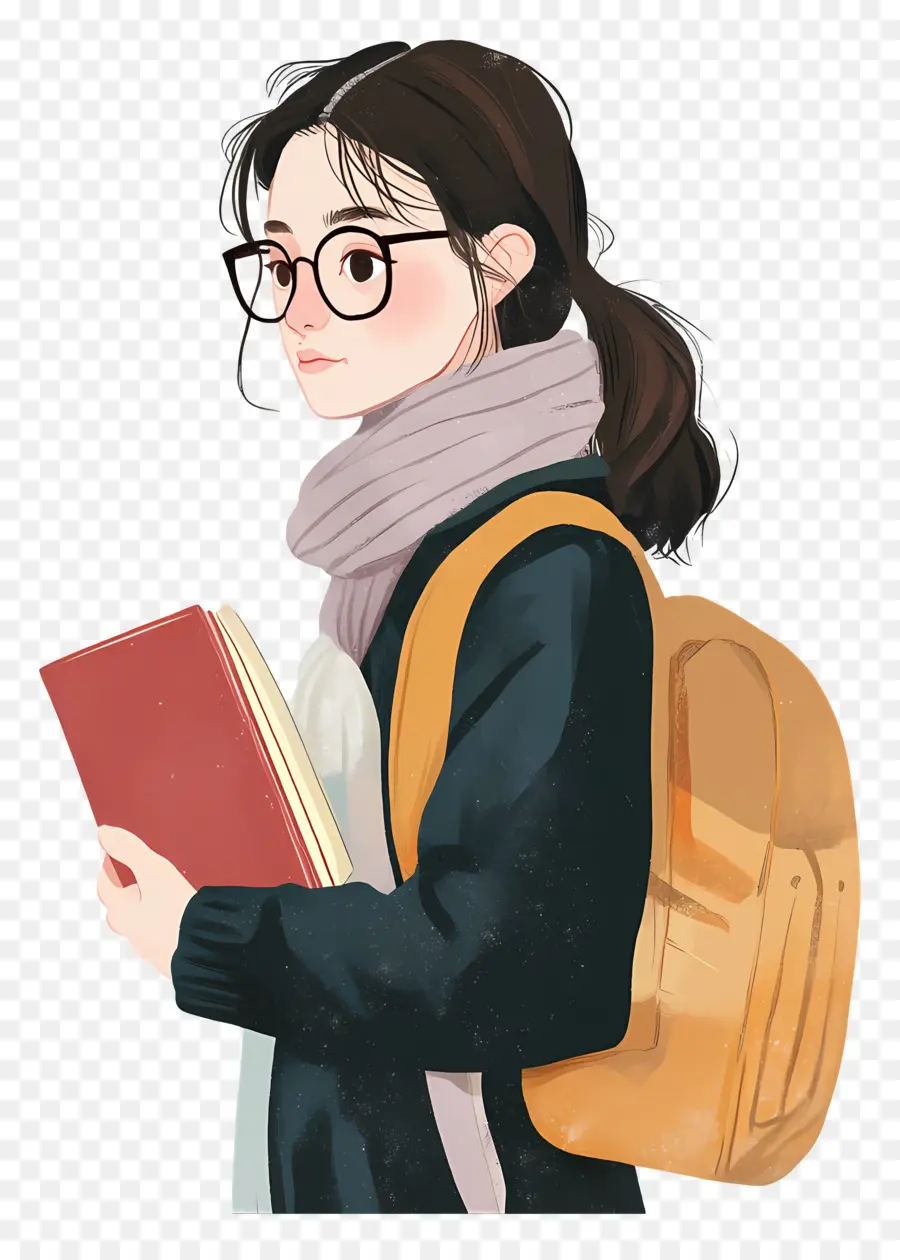 Estudiante，Chica Con Libro PNG